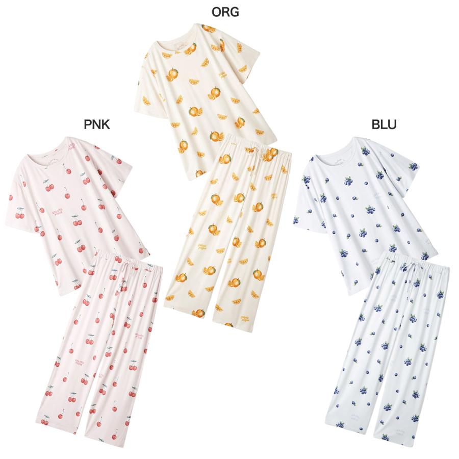 gelato pique（ジェラートピケ） 接触冷感 フルーツ3柄Tシャツ&ロング