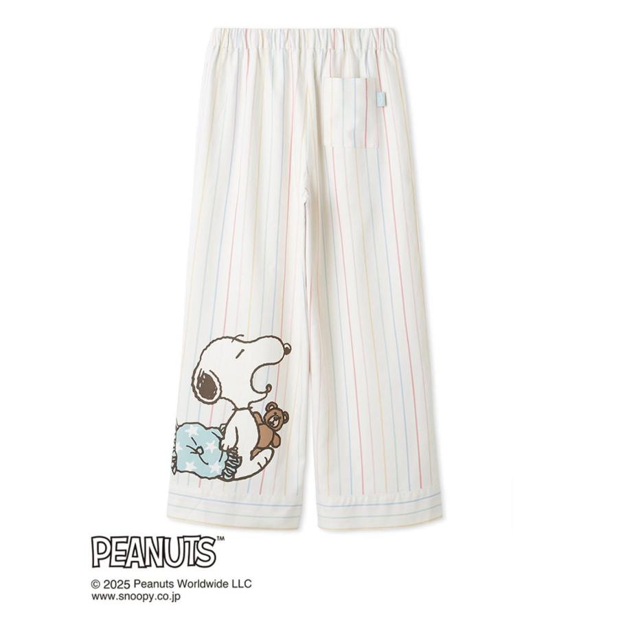 新品未使用 ジェラートピケ PEANUTS スヌーピー ロングパンツ ボーダー柄 gelato pique（ジェラートピケ） PEANUTS レインボーストライプネル