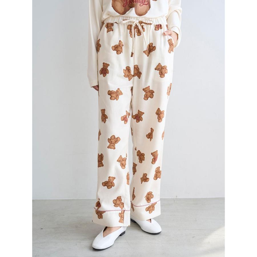 ジェラートピケ クマ刺繍 ルームウェア 上下セット gelato pique（ジェラートピケ） パジャマ ルームウェア 「ONLINE限定