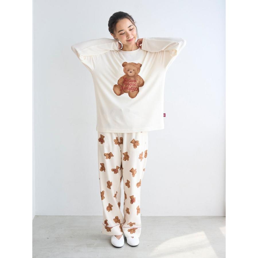 gelato pique（ジェラートピケ） HOLIDAY ベア柄ネルロングパンツ
