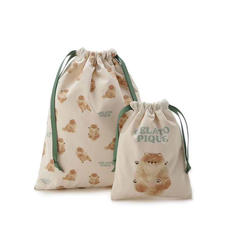 mogmog store 巾着 dogブローチ dog マグネット gelato pique（ジェラートピケ） ドッグ巾着2点セット pwgb261561 犬柄