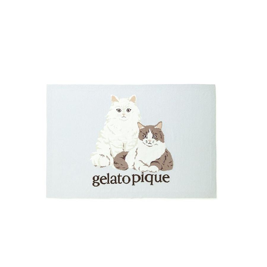 【猫ちゃん好きな方に！新品タグ付きです】gelato pique 猫の毛布 gelato pique（ジェラートピケ） キャットジャガードブランケット