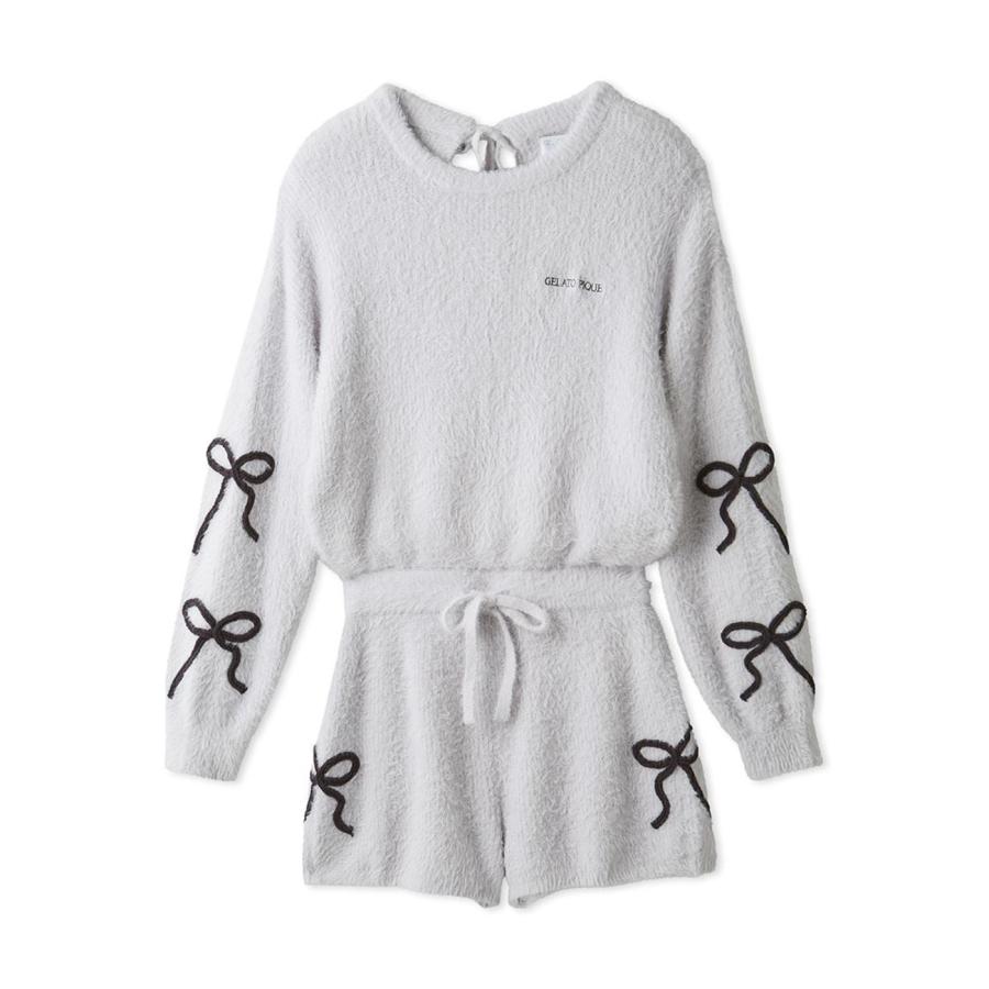 【即完売品】gelato piqueジェラピケ リボンルームウェアセットアップ HALLOWEEN】リボンフェザーロンパース（ルームウェア/パジャマ