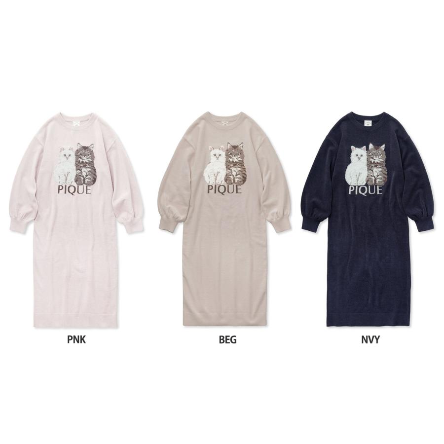 gelato pique（ジェラートピケ） ツインキャットジャガードワンピース