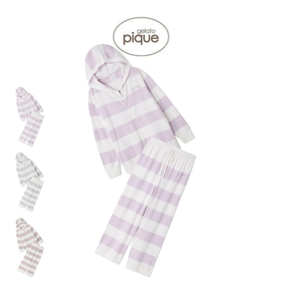 ジェラートピケ　スムーズィー2ボーダーパーカー ＆ロングパンツ gelato pique ジェラートピケ スムーズィー2ボーダーパーカー&ロング