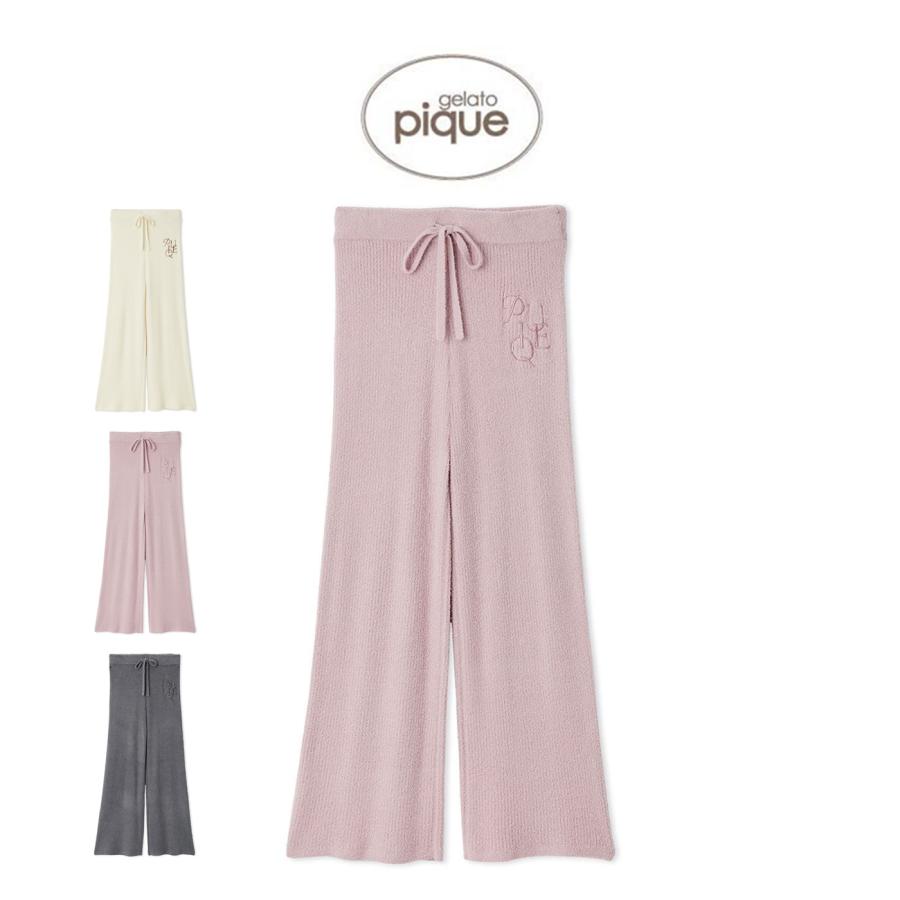 【新品】gelato pique スムーズィロゴルームウェア 上下セット/ピンク gelato pique ジェラートピケ 調温スムーズィーリブロングパンツ
