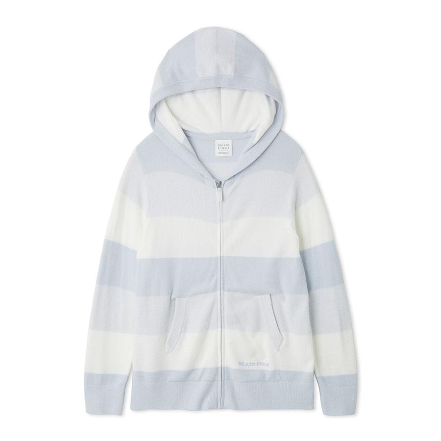 ジェラートピケ スムーズィーlite3ボーダーパーカー pwnt254012 ルームウェア 部屋着 パジャマ レディース gelato pique | gelato pique | 10