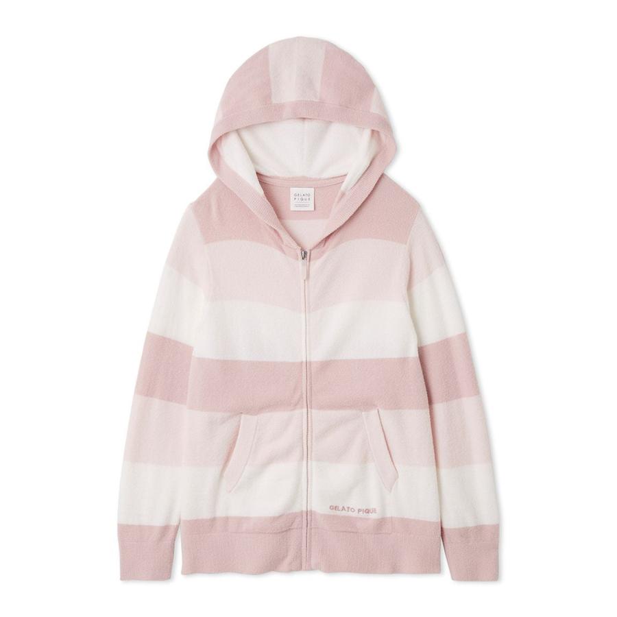 ジェラートピケ スムーズィーlite3ボーダーパーカー pwnt254012 ルームウェア 部屋着 パジャマ レディース gelato pique | gelato pique | 11