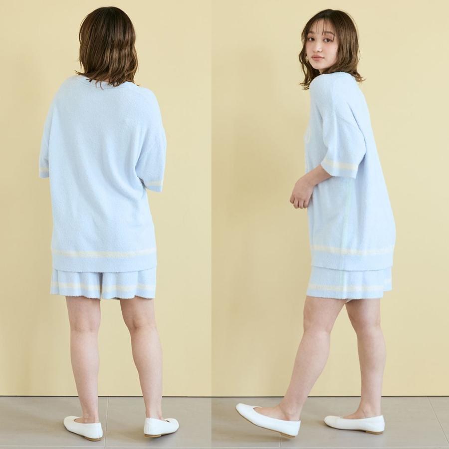 ジェラートピケ スムーズィートリム長袖プルオーバー＆ロングパンツセット スムーズィートリム長袖プルオーバー（ルームウェア/パジャマ