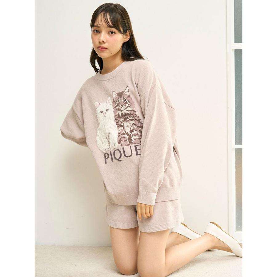 ツインキャットジャガードプルオーバー 　ツインキャットショートパンツ ツインキャットジャガードプルオーバー | ジェラート ピケ