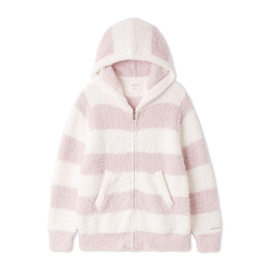 gelato piqueコラボ 2ボーダーフーディー ピンク gelato pique ジェラートピケ ジェラート2ボーダーパーカー