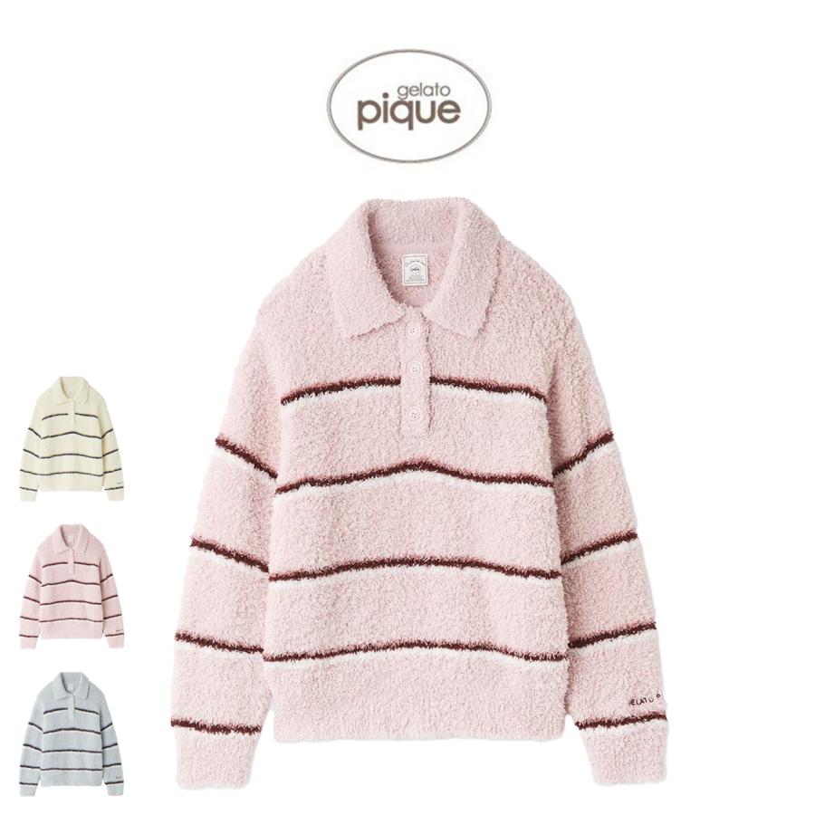 gelato pique（ジェラートピケ） ジェラートボーダーポロ衿プル