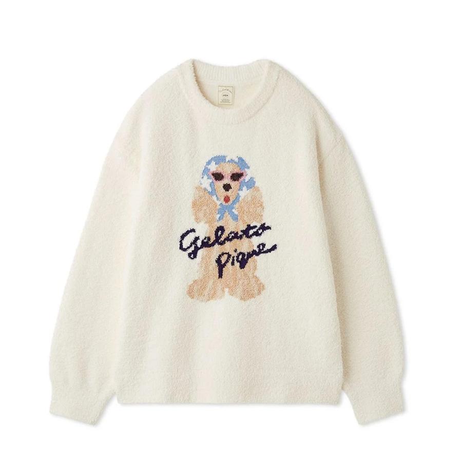 gelato pique（ジェラートピケ） スカーフDOG ジャガードプルオーバー