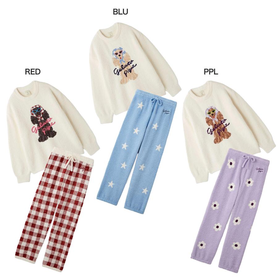 gelato pique（ジェラートピケ） スカーフDOG ジャガードプルオーバー