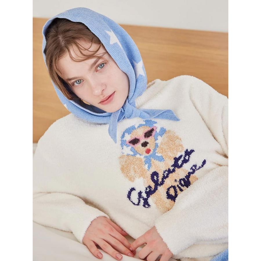 新品♡ジェラートピケ♡ スカーフDOGジャガードプルオーバー&ロングパンツセット gelato pique（ジェラートピケ） スカーフDOG ジャガードプルオーバー