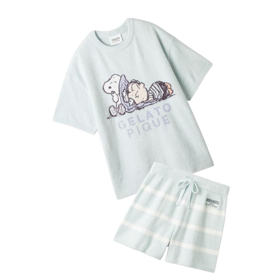 【新品】ジェラートピケPEANUTSジャガードプルオーバー&ショートパンツセット gelato pique（ジェラートピケ） PEANUTS スムーズィージャガードプル