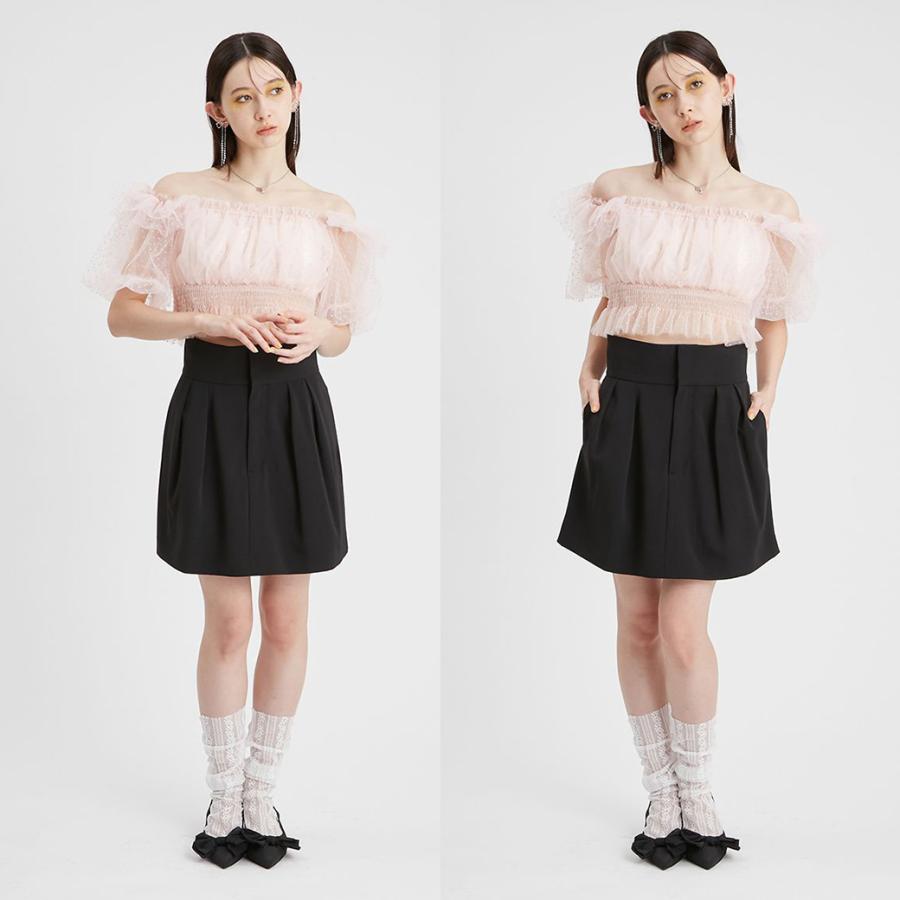 FURFUR SALE50%OFF ファーファー ドットチュールパフスリーブ FURFUR SALE50%OFF ファーファー ドットチュールパフスリーブ