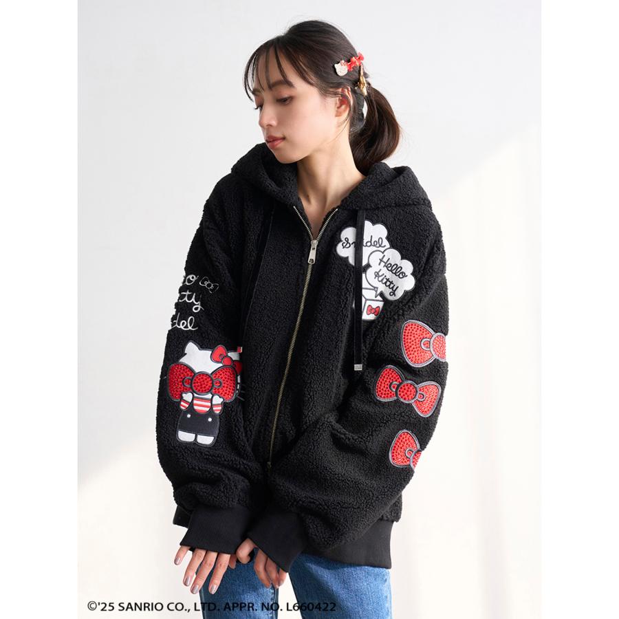 snidel スナイデル　ハローキティ　コラボ プレミアムパーカー　ブラック SNIDEL（スナイデル） HELLO KITTY プレミアムパーカー swct254257