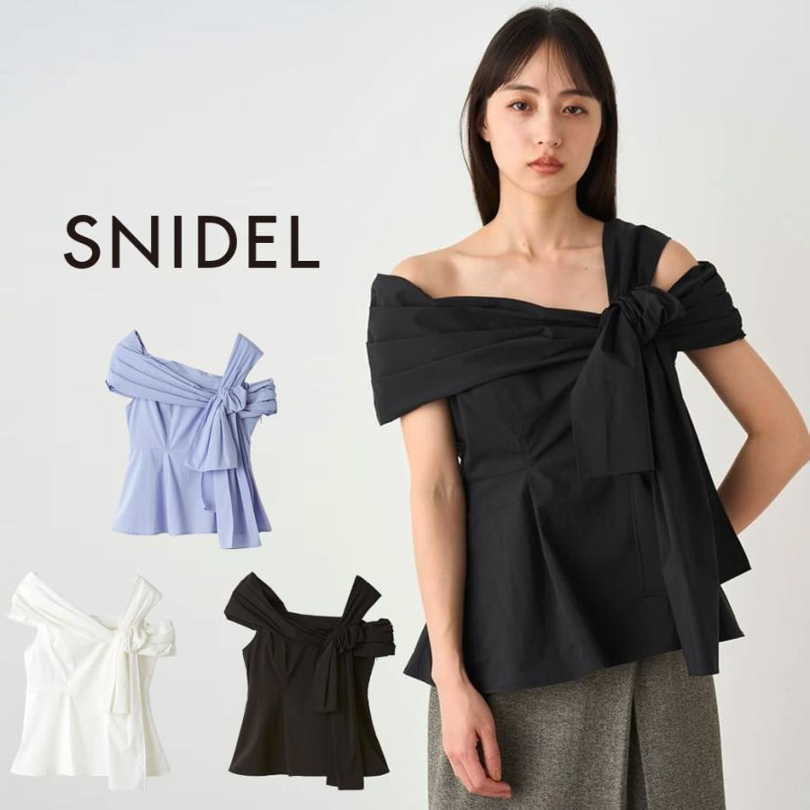 SNIDEL SALE40%OFF スナイデル アシメリボンブラウス swfb244137