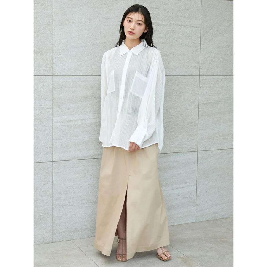 SALE40%OFF スナイデル シアープリーツシャツ swfb252103 レディース トップス 透け感 オーバーサイズ 長袖 シワ感 リラクシー SNIDEL SNIDEL SALE40%OFF スナイデル シアープリーツシャツ swfb252103