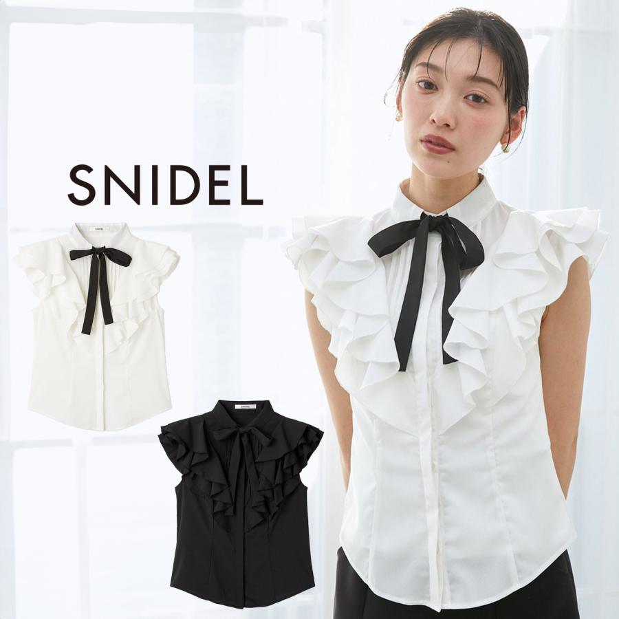 SNIDEL フリルボウタイブラウス SNIDEL（スナイデル） ブラウス シャツ フリルボウタイブラウス