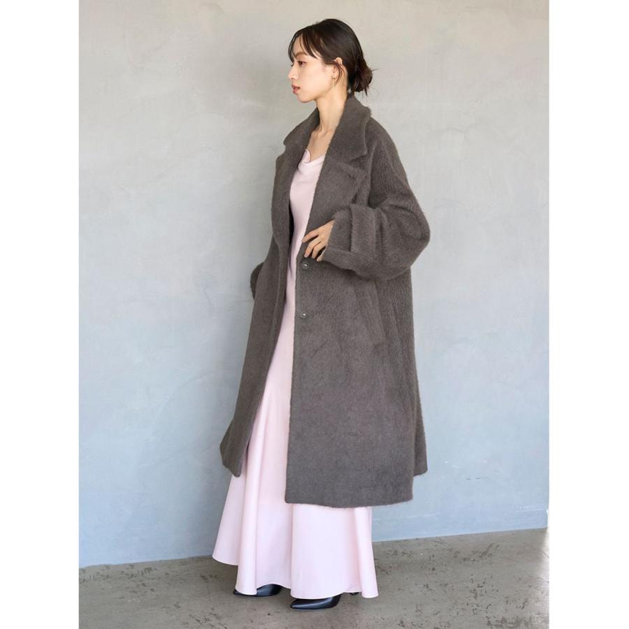 SNIDEL（スナイデル） ブローチ付きシャギーロングコート swfc255060