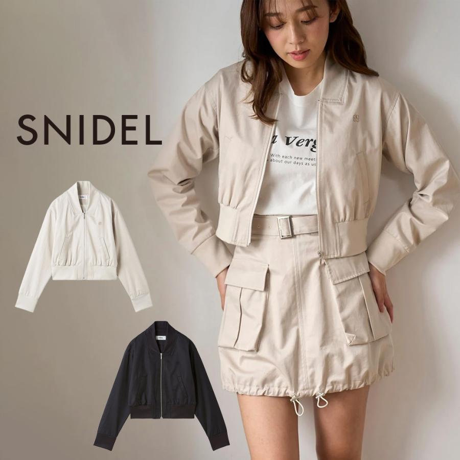 SALE50%OFF スナイデル コンパクトMA-1 swfj251115 レディース アウター ジャケット ロゴ刺繍 短丈 SNIDEL | SNIDEL