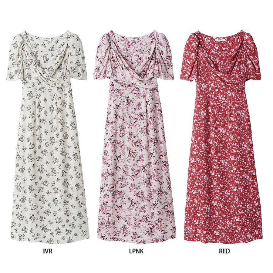 【新品タグ付き】SNIDEL スナイデル カシュクール 花柄ワンピース 赤 SNIDEL（スナイデル）の「カシュクールマーメイドプリント