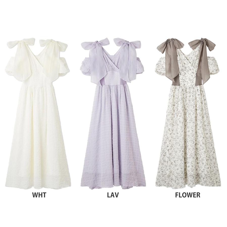 SALE40%OFF スナイデル ショルダーリボンワンピース swfo252064 レディース ドレス ロングワンピース 透け感  Vネック 小花柄 SNIDEL | SNIDEL | 04
