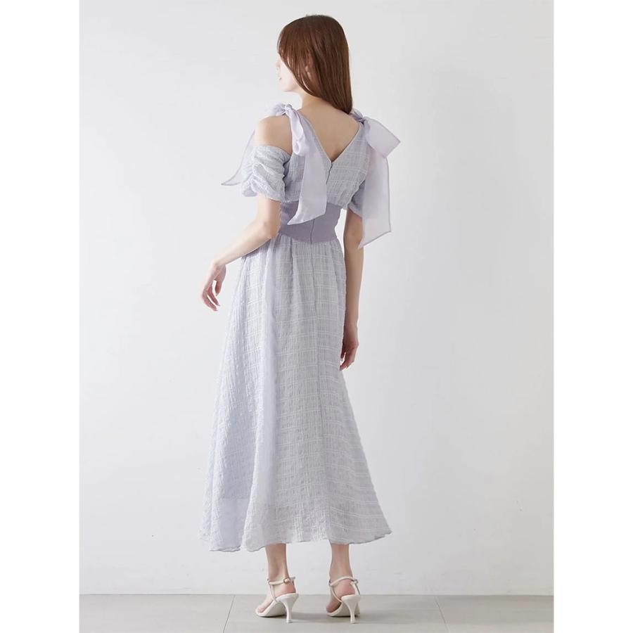 SALE40%OFF スナイデル ショルダーリボンワンピース swfo252064 レディース ドレス ロングワンピース 透け感  Vネック 小花柄 SNIDEL | SNIDEL | 05