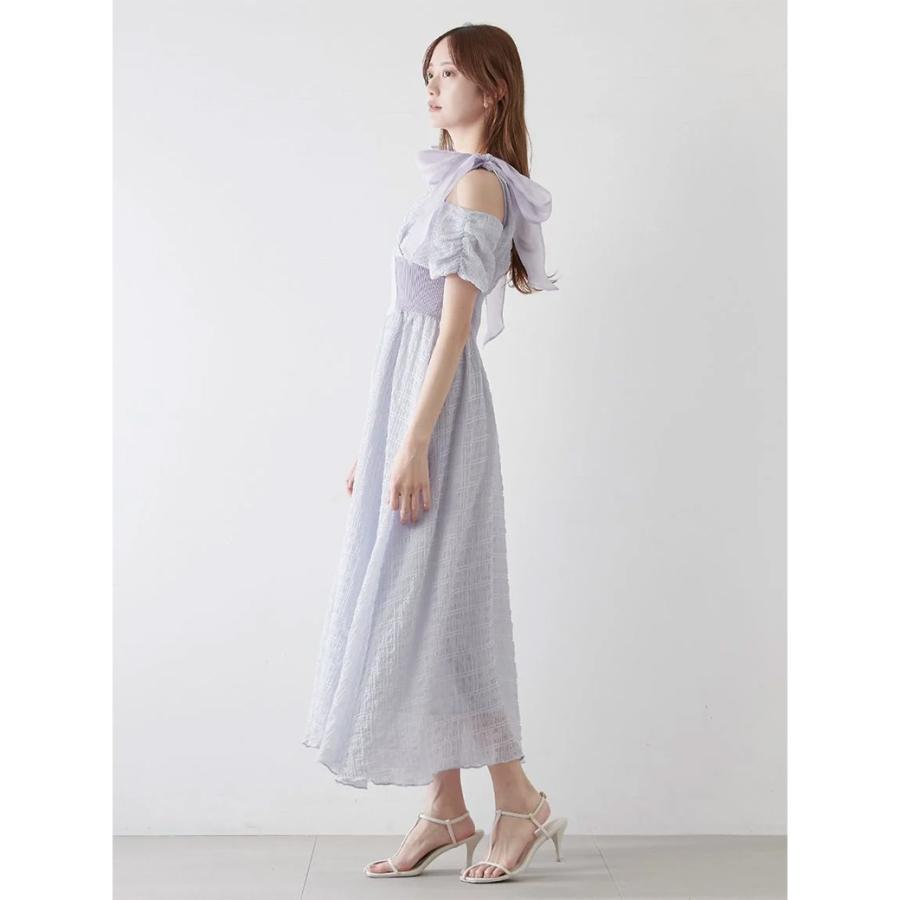 SALE40%OFF スナイデル ショルダーリボンワンピース swfo252064 レディース ドレス ロングワンピース 透け感  Vネック 小花柄 SNIDEL | SNIDEL | 06