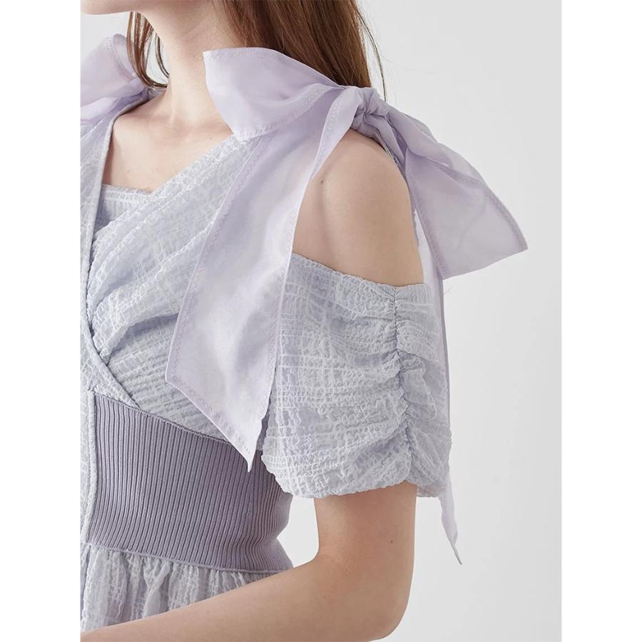 SALE40%OFF スナイデル ショルダーリボンワンピース swfo252064 レディース ドレス ロングワンピース 透け感  Vネック 小花柄 SNIDEL | SNIDEL | 07