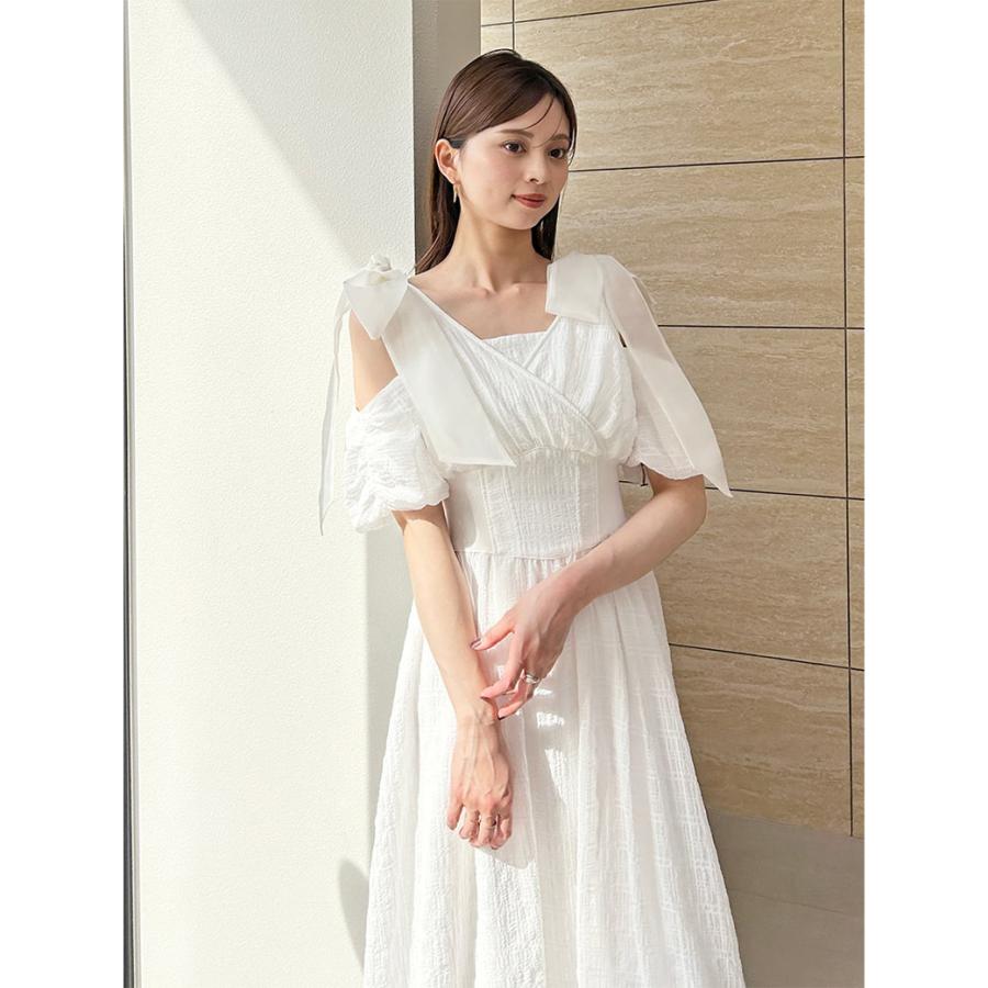SALE40%OFF スナイデル ショルダーリボンワンピース swfo252064 レディース ドレス ロングワンピース 透け感  Vネック 小花柄 SNIDEL | SNIDEL | 09