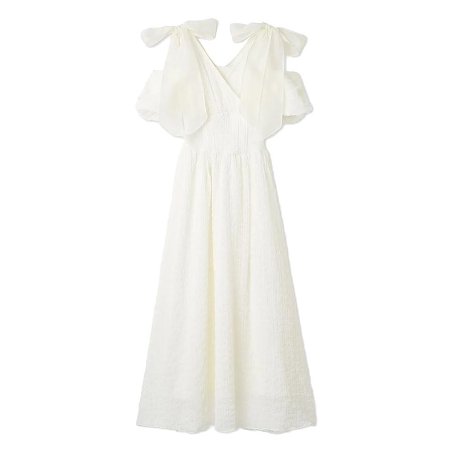 SALE40%OFF スナイデル ショルダーリボンワンピース swfo252064 レディース ドレス ロングワンピース 透け感  Vネック 小花柄 SNIDEL | SNIDEL | 10