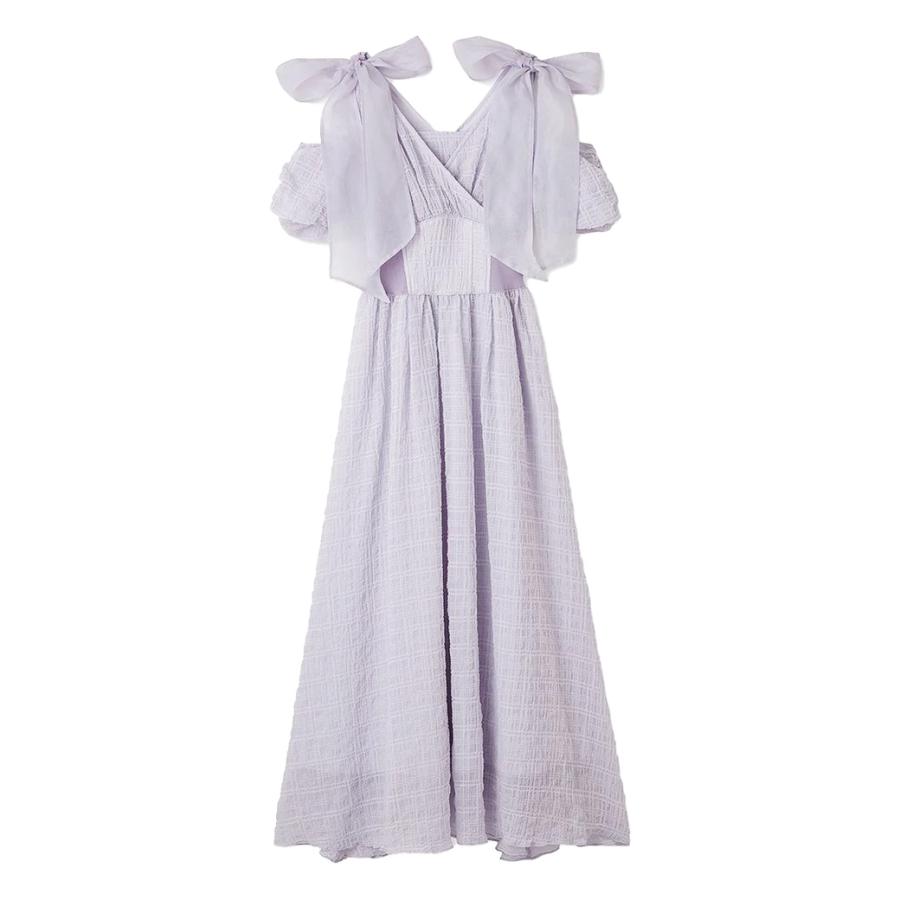 SALE40%OFF スナイデル ショルダーリボンワンピース swfo252064 レディース ドレス ロングワンピース 透け感  Vネック 小花柄 SNIDEL | SNIDEL | 11