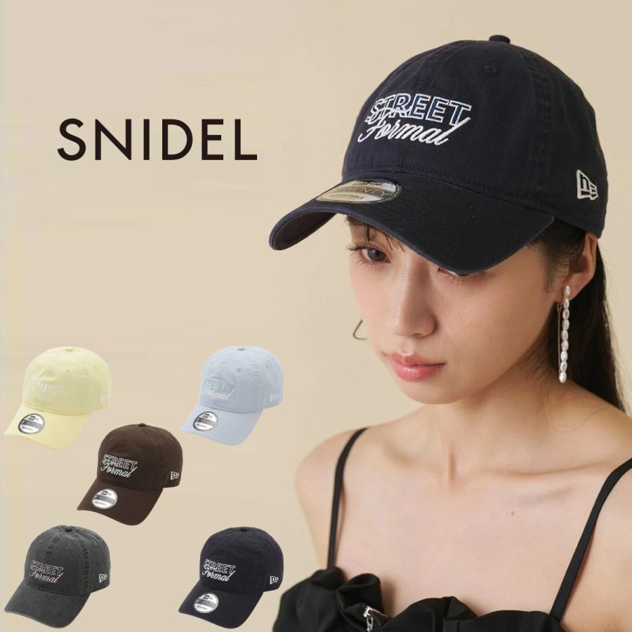 スナイデル SNIDEL NEW ERA ダブルロゴCAP swgh262613 レディース 帽子 CAP ニューエラ コラボ 9TWENTYモデル ウォッシュ加工 2026夏 | SNIDEL