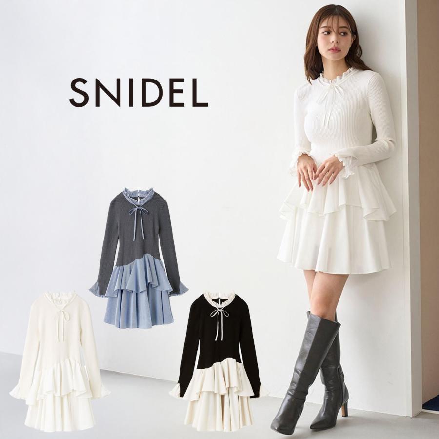 SNIDEL Sustainableドッキングミニニットワンピース Sustainableドッキングミニニットワンピース（ワンピース）｜SNIDEL