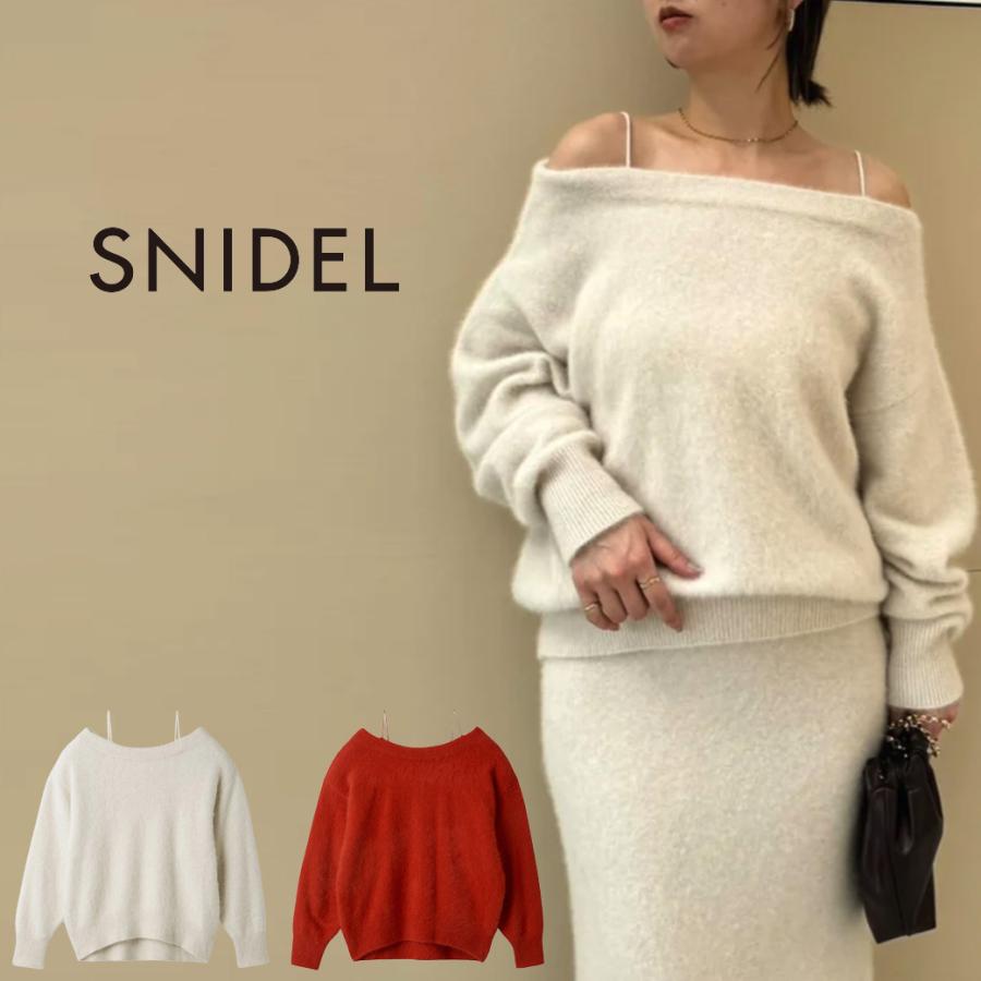 予約) SNIDEL フォックスカシミヤキャミオフショルプルオーバー  