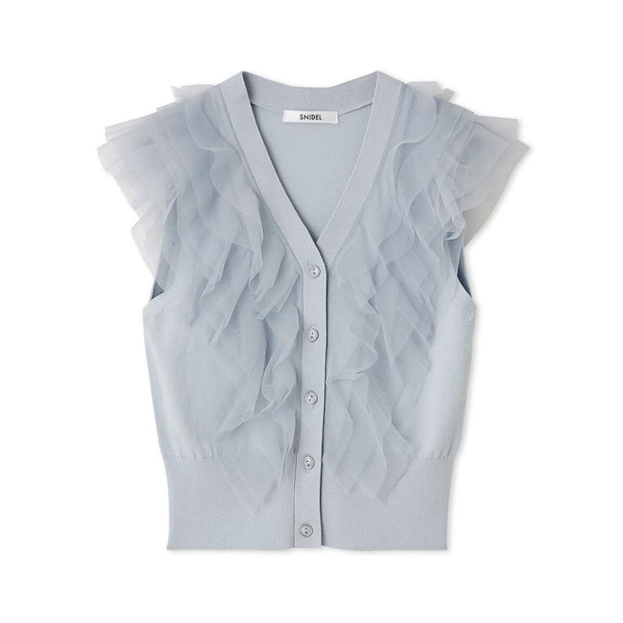 SNIDEL（スナイデル） Sustainableチュールフリルニットプルオーバー