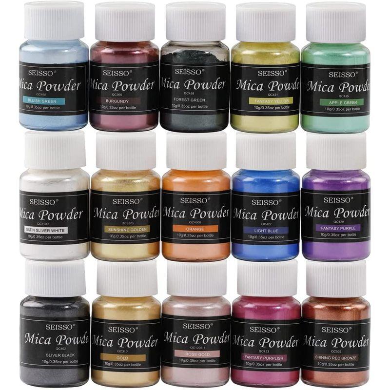 Biutee レジン 着色剤 マイカパウダー ネイルパウダー 15色セット 10g/色 レジン染料 エポキシ DIY バスボム 絵具 スライ