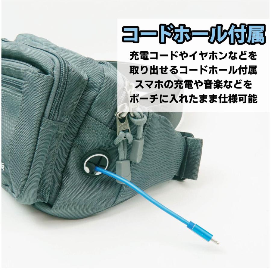 送料無料 防水カバー付属 ウエストバッグ 多収納 ウエストポーチ