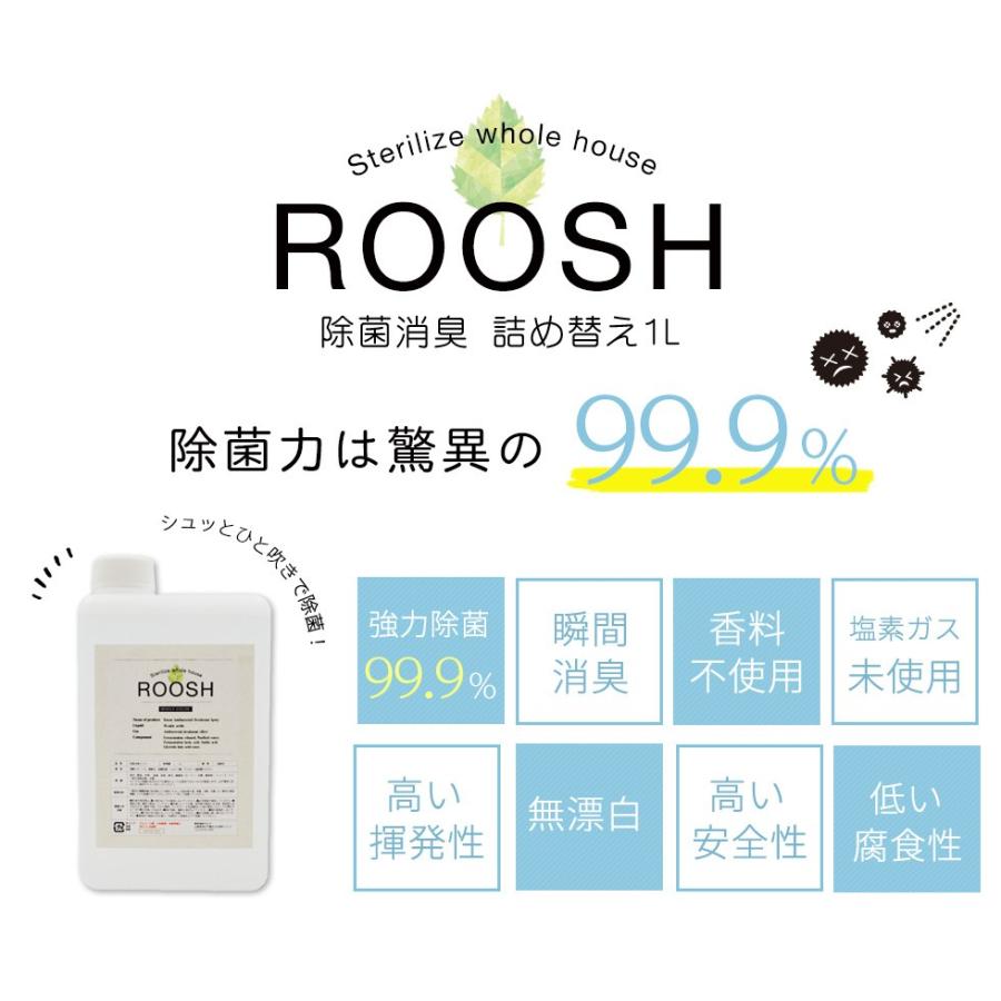 あすつく】除菌 消臭 スプレー ROOSH 詰め替え1L 室内消臭 キッチン除菌 ウィルス除去 送料無料 :sc-rs-1l:ピカッとハウス - 通販 - Yahoo!ショッピング あすつく】除菌 消臭 スプレー ROOSH 詰め替え1L 室内消臭 キッチン除菌 ウィルス除去 送料無料 :sc-rs-1l:ピカッとハウス - 通販 - Yahoo!ショッピング