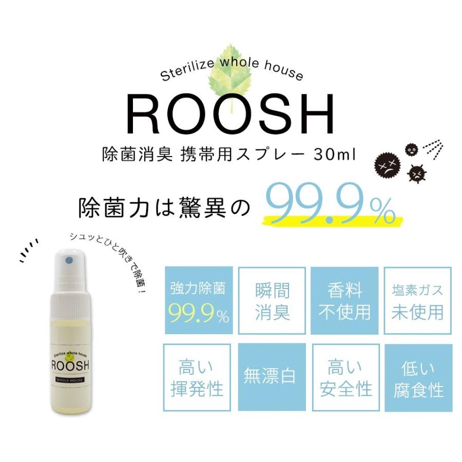 除菌 消臭 スプレー Roosh 携帯用 30ml 室内消臭 キッチン除菌 赤ちゃん 子供 ペット メール便 送料無料 Sc Rs 30 ピカッとハウス 通販 Yahoo ショッピング