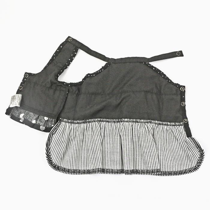 犬 服 3段フリルキャミ ワンピース ブラウス ドット×ストライプ 女の子