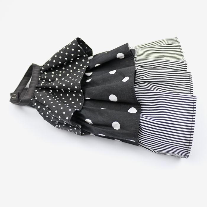 犬 服 3段フリルキャミ ワンピース ブラウス ドット×ストライプ 女の子