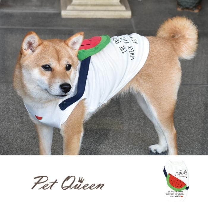 犬 服 夏 クール スイカポッシュ ノースリーブ 防蚊 冷感 タンクトップ スイカ Tシャツ 白 小型犬 中型犬 Pq S Al 犬の服 Selfish House 通販 Yahoo ショッピング