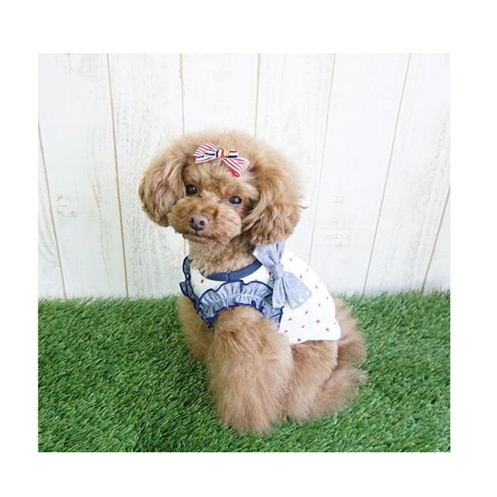 犬 リボン フレンチマリンバレッタ ヘアアクセサリー 髪留め