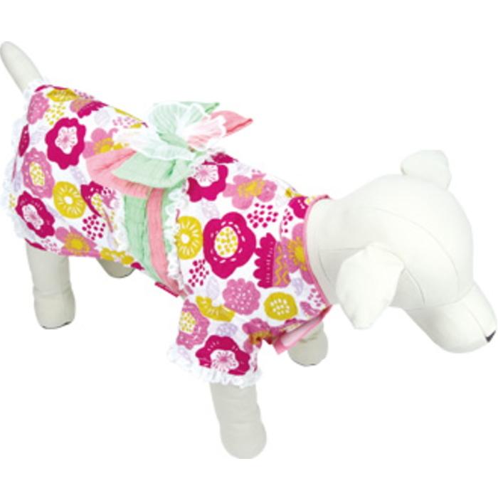 犬 服 浴衣 フラワー柄 和柄 ゆかた 女の子 祭り 花火 ドッグウェア 夏