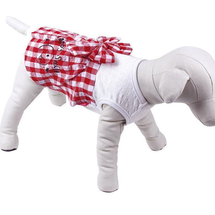 犬 服 春夏 ギンガムチェックリボンワンピース スカート 女の子