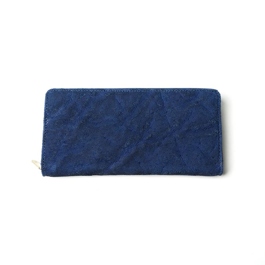 BAGGY PORT（バギーポート） 藍染め×象革 ラウンドファスナー長財布